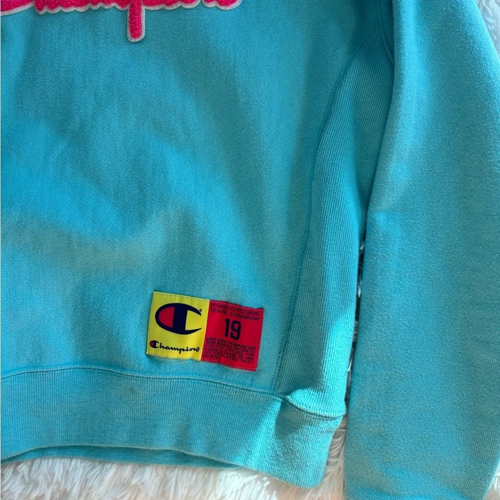rare champion crewneck! blue and pink size small - Picture 2 of 3